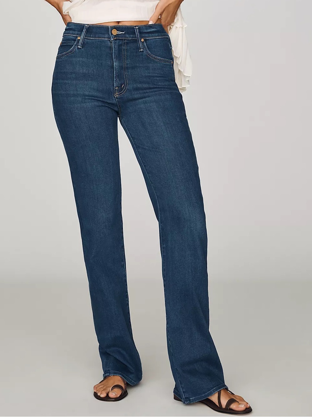 MOTHER The Kick It High Rise Straight Leg Jeans in Pinkies Up NWT